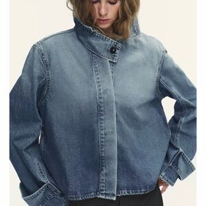 Zara High Collar Denim Jacket